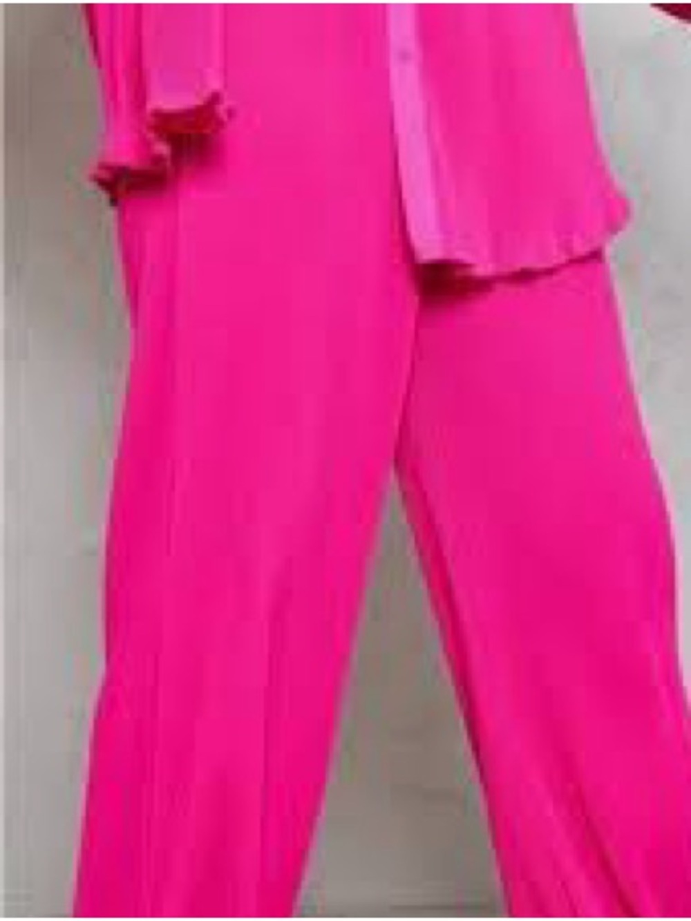PrettyLittleThing Hot Pink Plisse High Waisted Wide Leg Coverup Pants Size 0 NWT